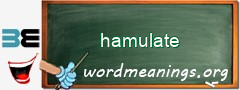 WordMeaning blackboard for hamulate